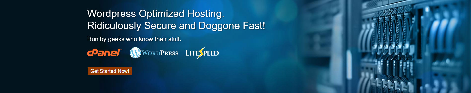Wordpress Optimized Hosting. Ridiculously Secure and Doggone Fast!